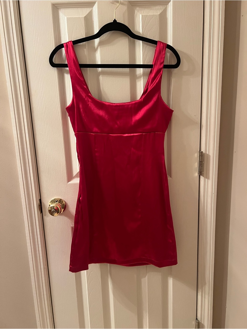 Anthropologie Maeve Satin Mini Dress in Rose/Pink